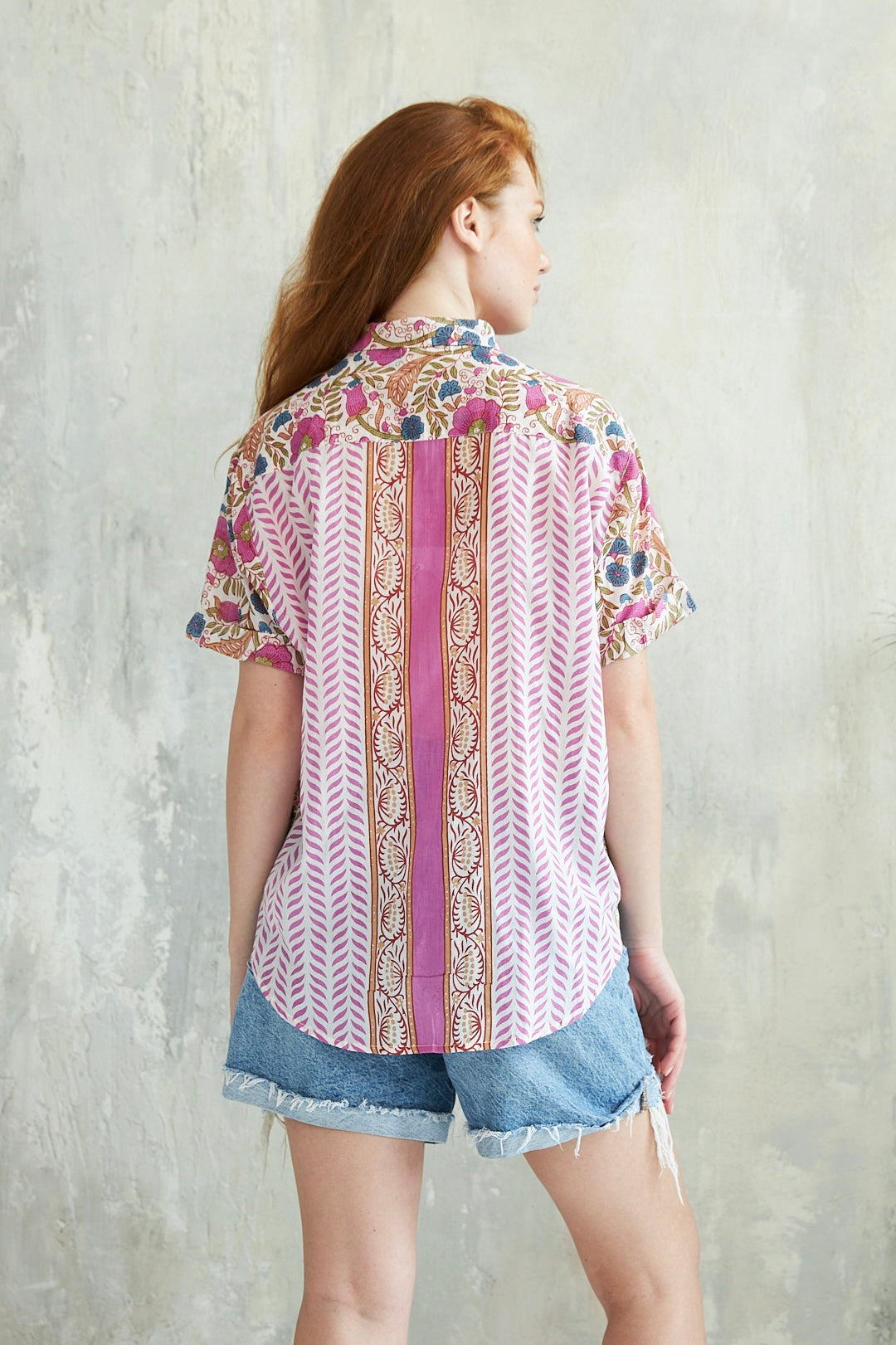 Chicosoleil Tops Donie chemise rose floral 100% coton