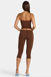 Oh Polly Marlie legging capri marron modal taille basse