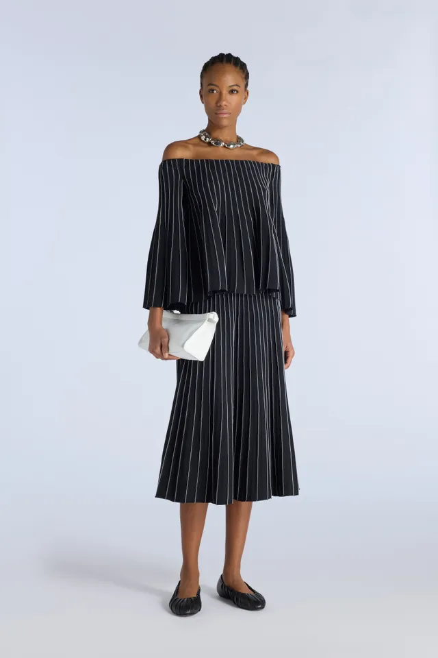 Liviana Conti Eglitta jupe plissee noir blanc