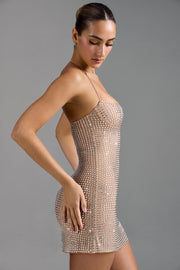 Oh Polly Lasma mini robe amande strass licou