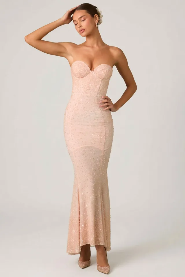 Oh Polly Vesna 13122 Robe Sirène Rose Poudré