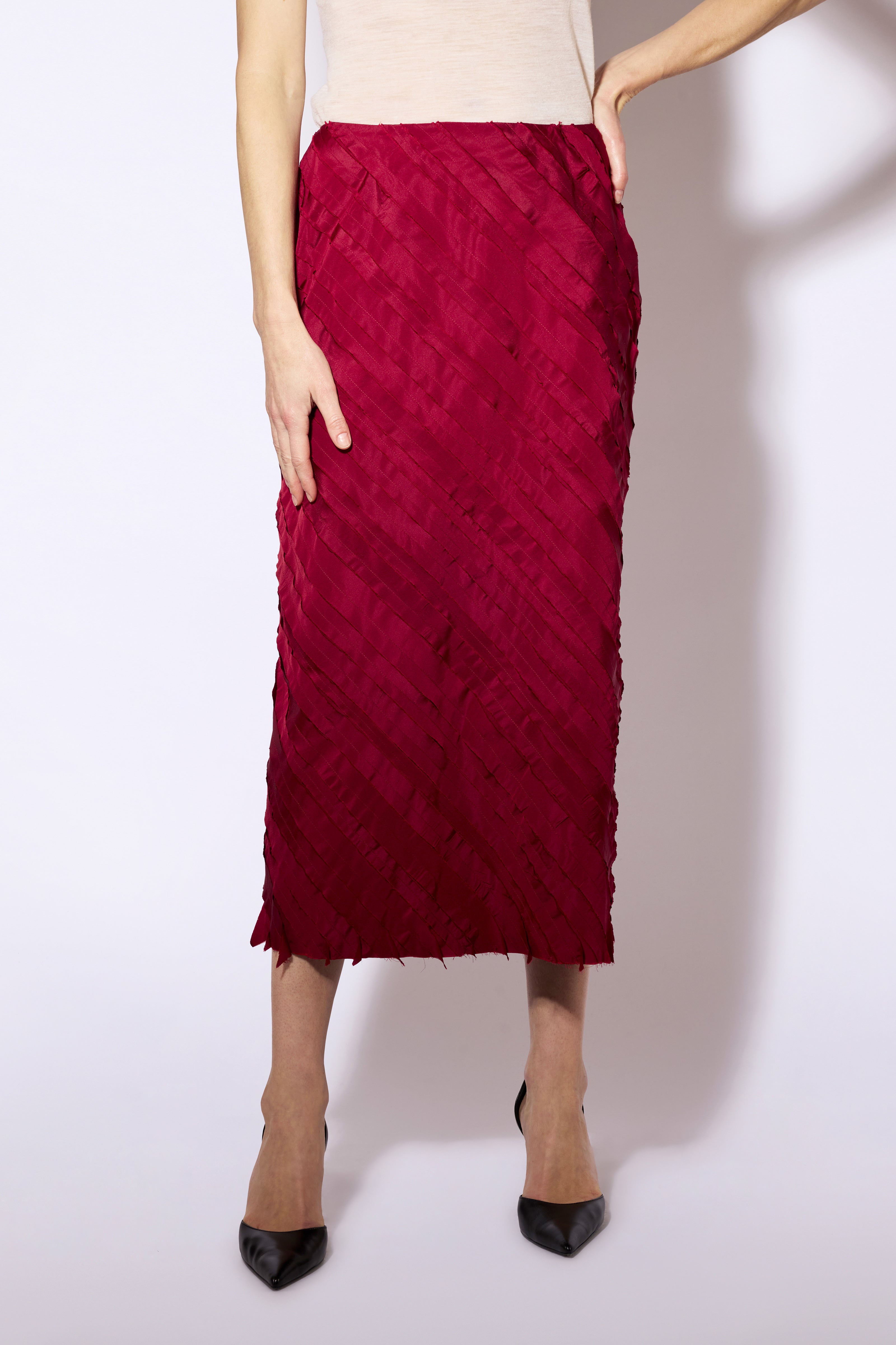 Liviana Conti Saphira jupe midi taffetas paprika