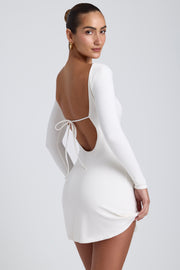 Oh Polly Hope Robe Mini 8125 Blanche Modal Col Carré