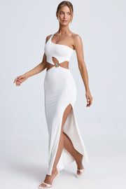 Oh Polly Dresses Rosalia 8616 robe longue écru une épaule