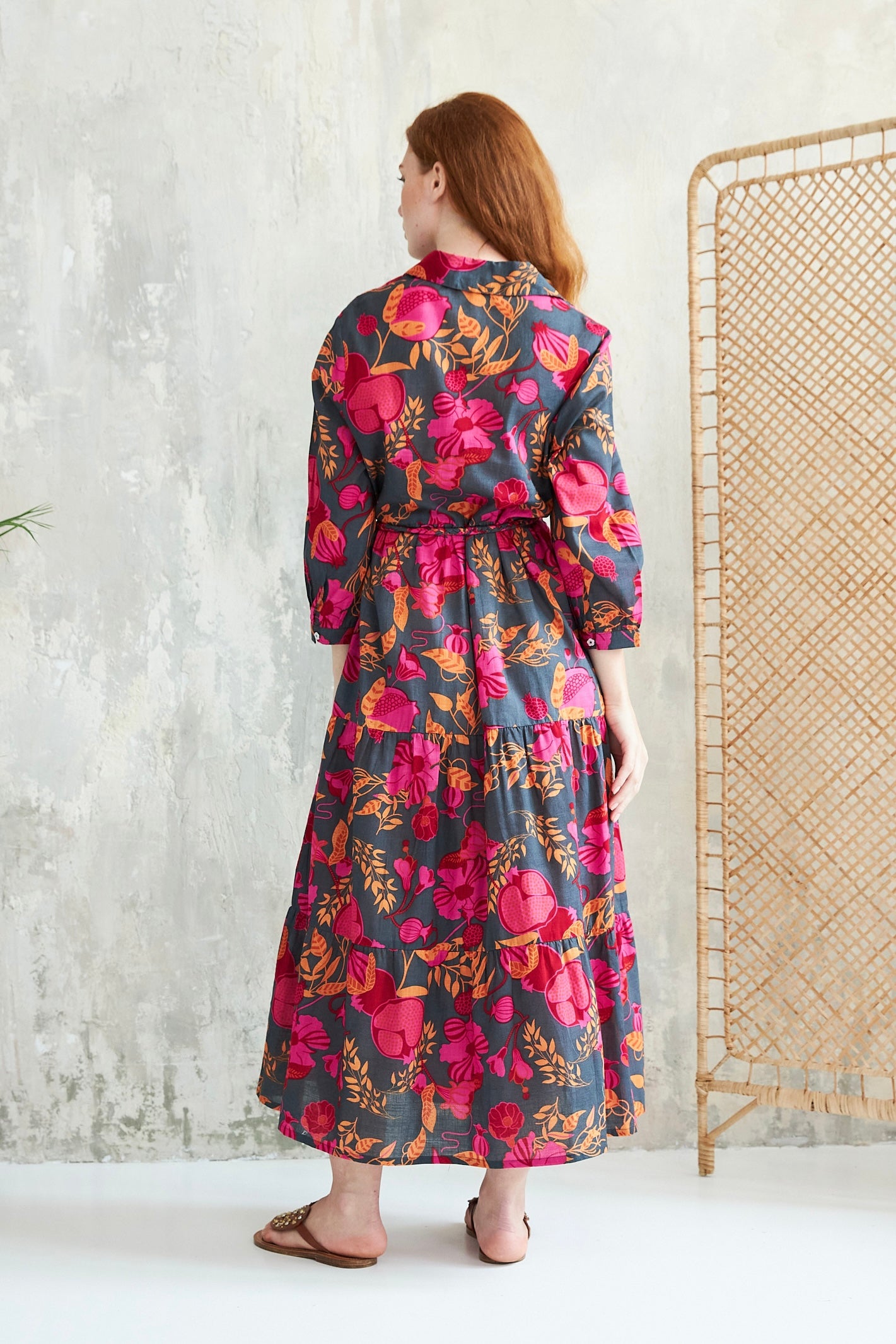 Chicosoleil Maguy robe chemise Pomegranate coton