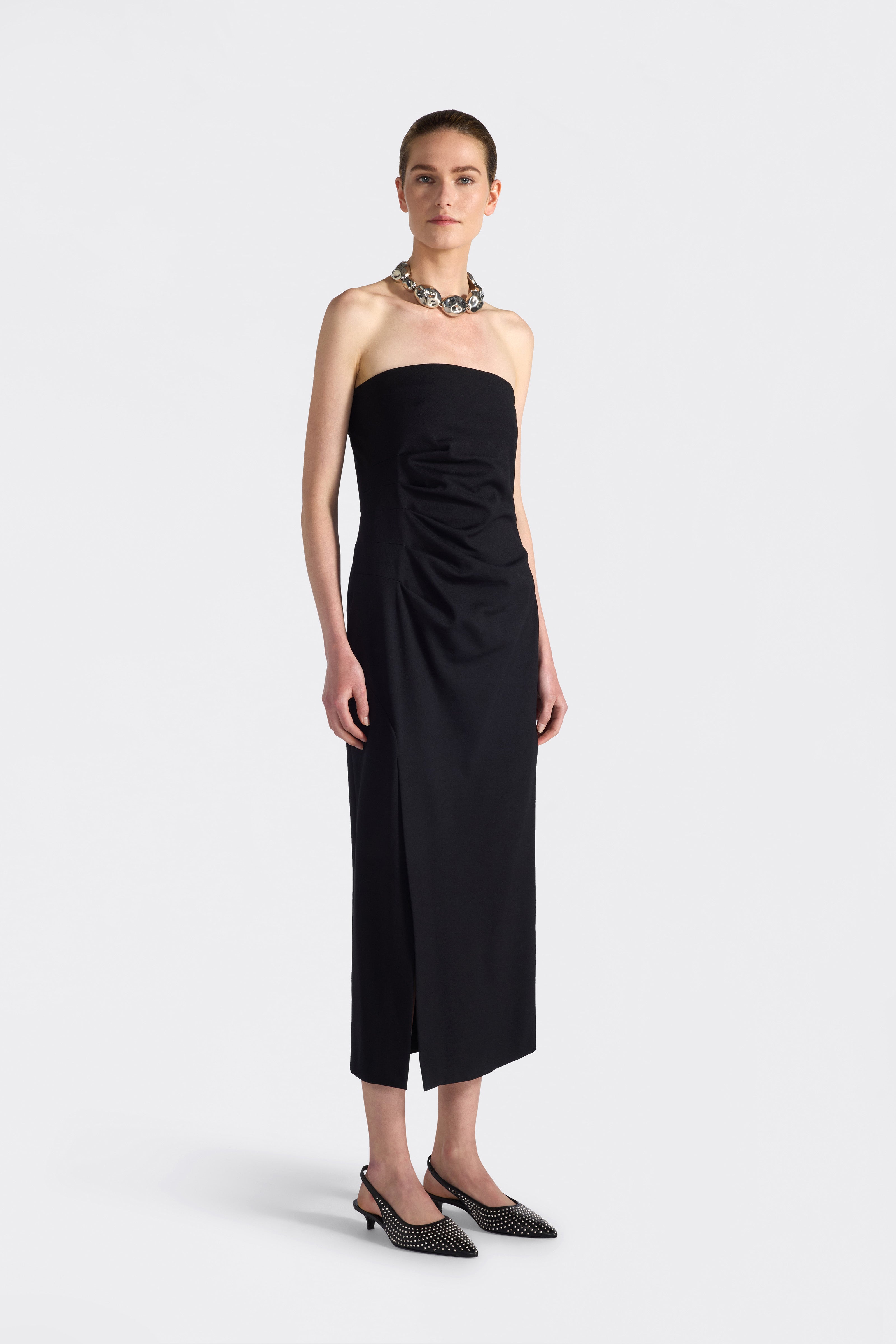Liviana Conti Margaret robe bustier midi noire 42