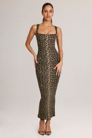 Oh Polly Ainslee 5617 robe midi léopard moulante modal