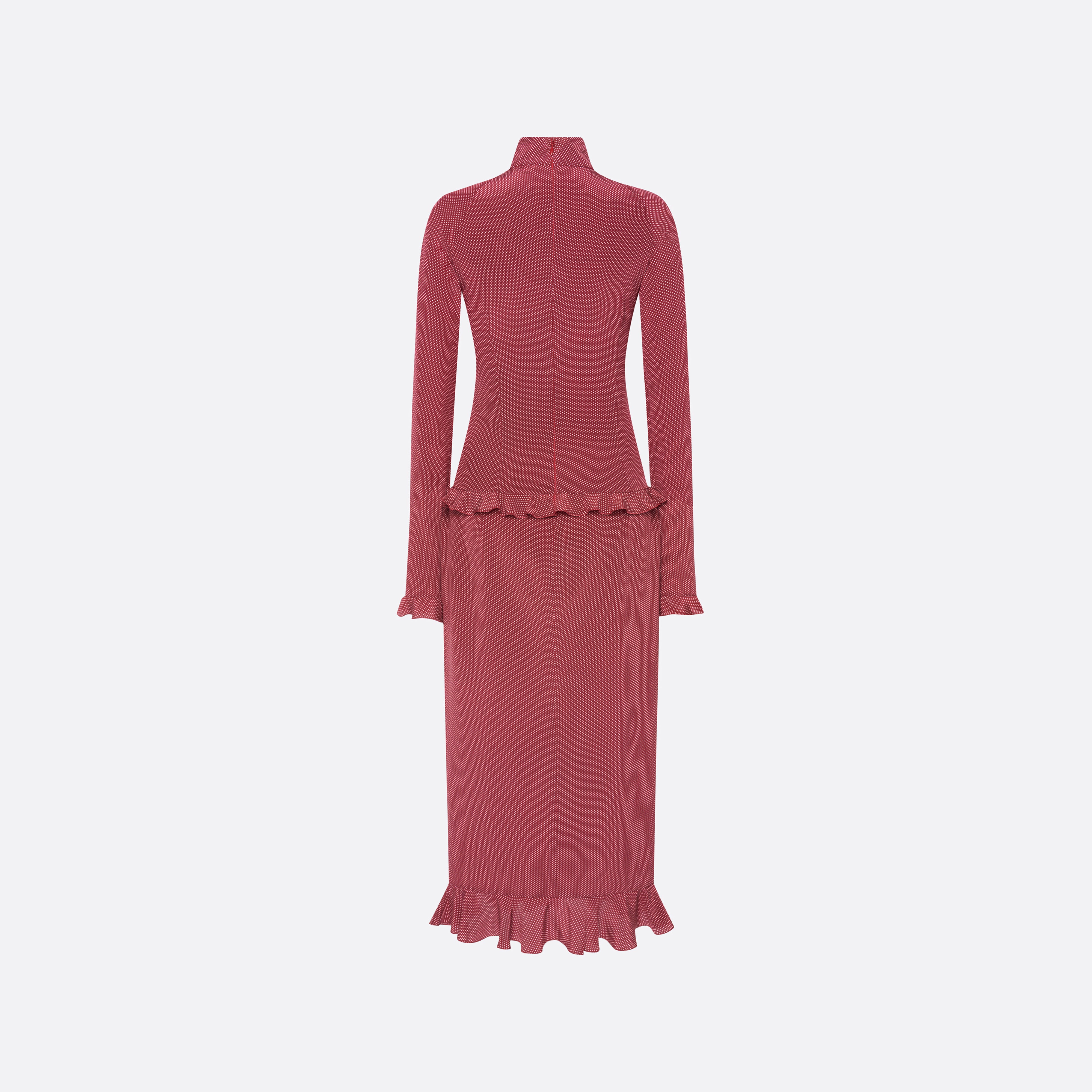 Alessandra Rich Dresses Polka-Dot Robe midi bordeaux à pois