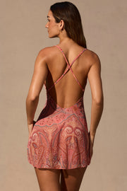 Oh Polly Isalyn robe mini paisley chaîne bijou