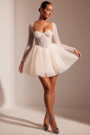 Oh Polly Calliope 6980 Mini Robe Tulle Ivoire Perlée