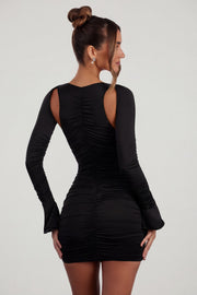 Oh Polly Zurich Mini Robe Plongeante Noire 6142