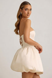 Oh Polly Gloriana Robe bustier satin convertible ivoire