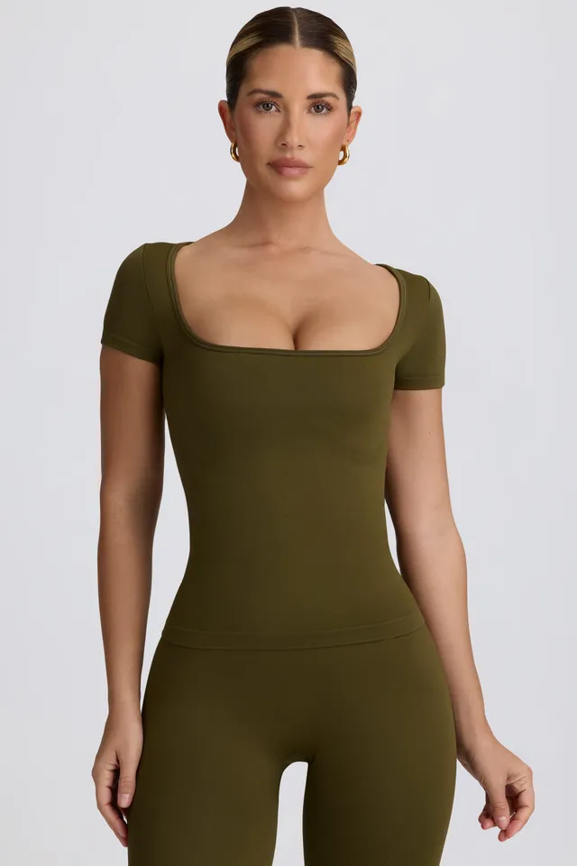 Oh Polly Super Sculpt T-Shirt BT2160 Vert Foncé Gainant