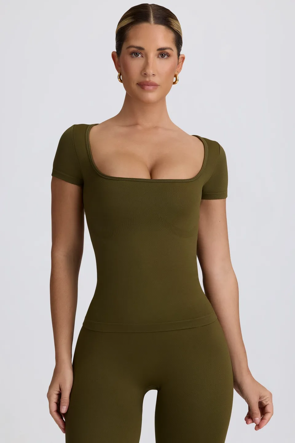 Oh Polly Super Sculpt T-Shirt BT2160 Vert Foncé Gainant