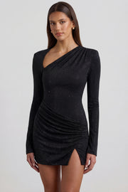 Oh Polly Nevina robe mini noire strass bodycon