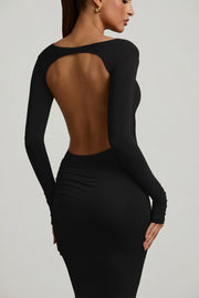Oh Polly Regine robe longue dos nu noire modal