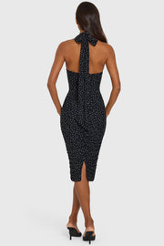 Oh Polly Leonara robe midi licou pois noir