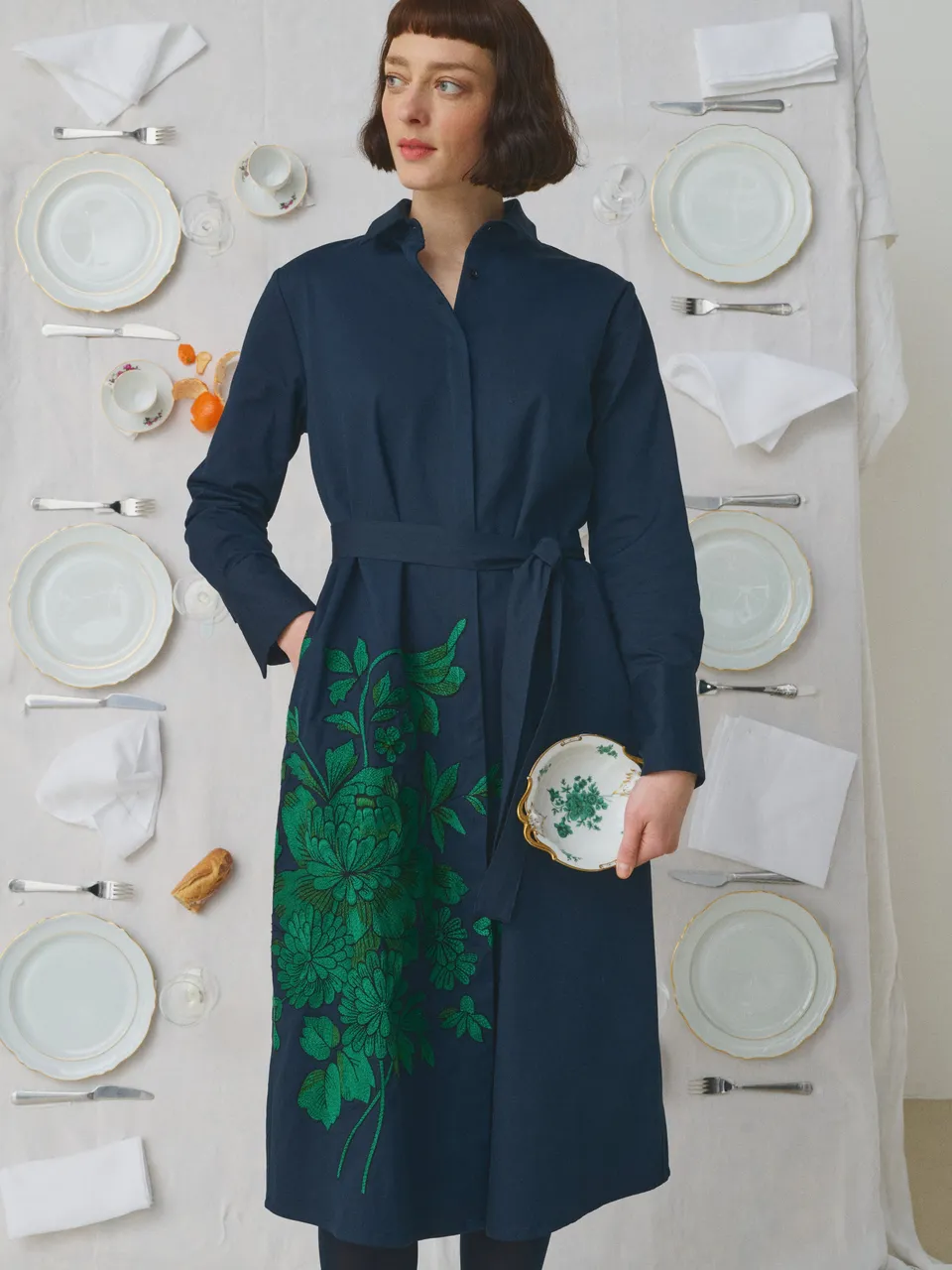 MII À table robe Luce La Vaisselle coton brodée