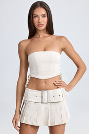 Oh Polly Devora 8442 jupe écru plissée taille basse