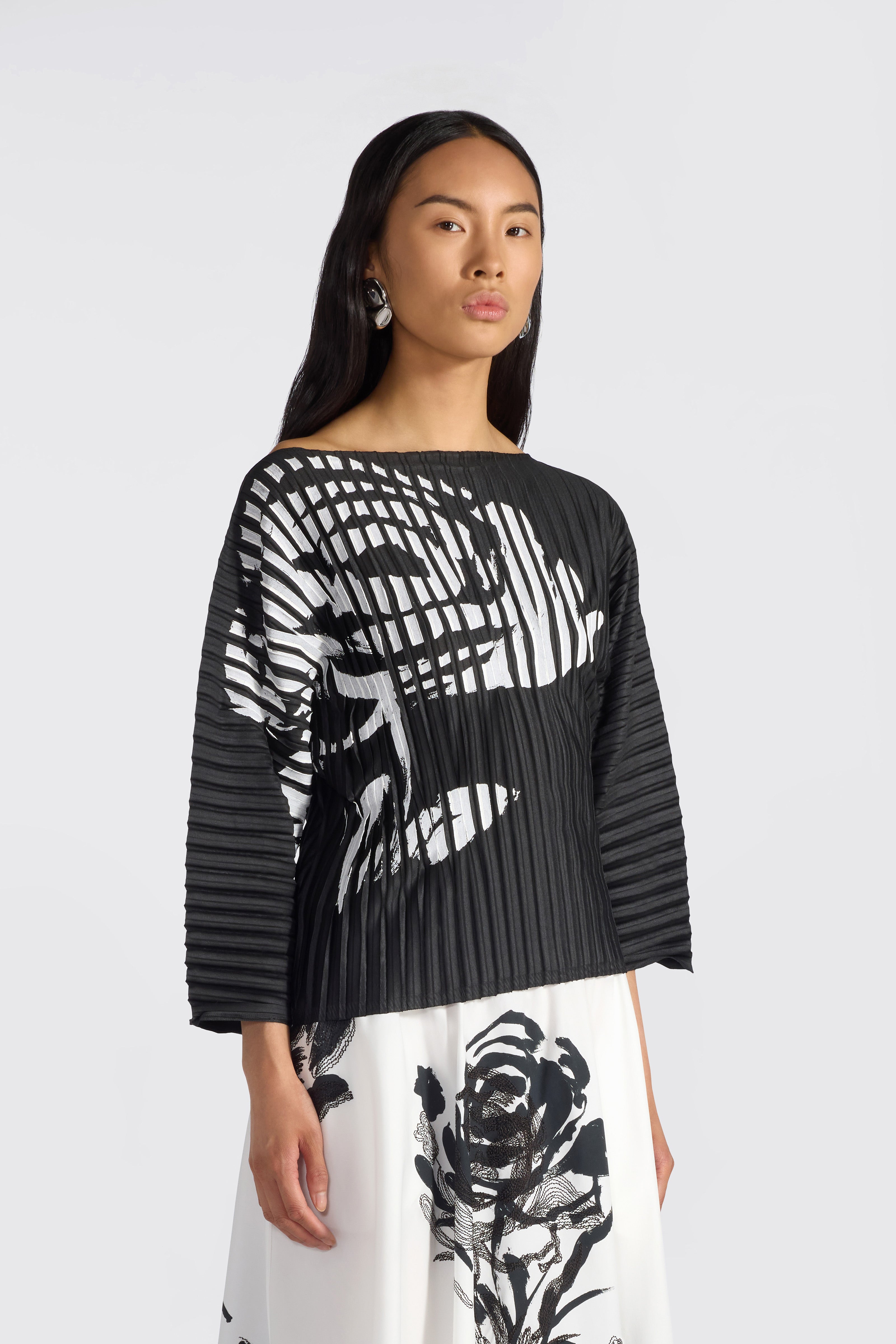 Liviana Conti Frida blouse plissée imprimé rose Blanc