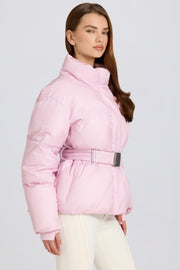 Oh Polly veste ski imperméable ceinturée rose poudre 18k