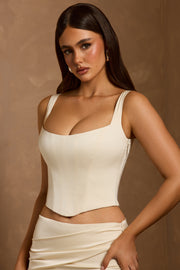 Oh Polly Hannie top corset ivoire satin laçage