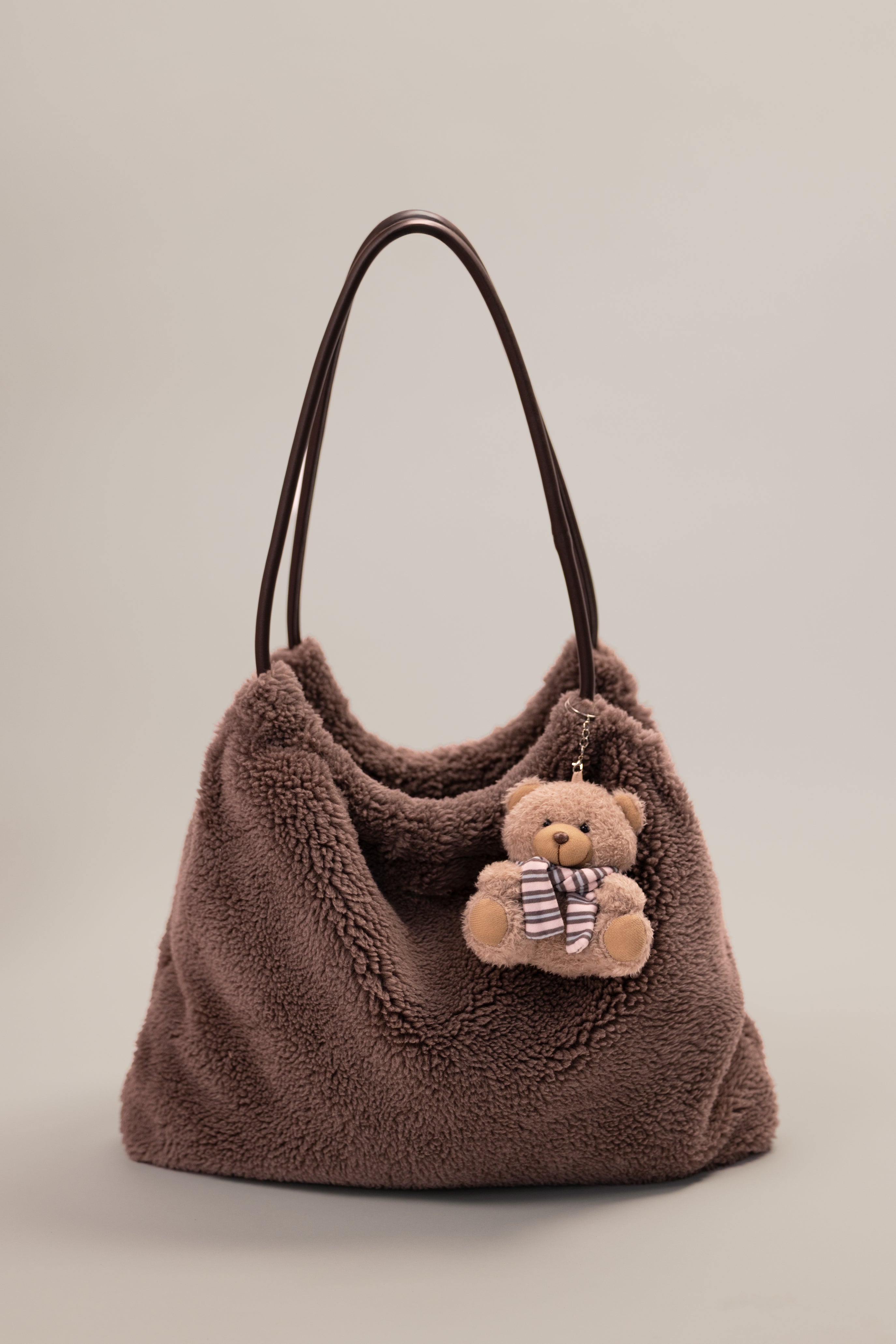 Oh Polly Bo+Tee Teddy Keychain porte-clés Chestnut Stripe peluche