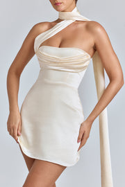 Oh Polly Dresses Anastasia 8220 robe mini ivoire satin
