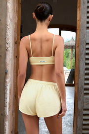 Oh Polly bralette col carré jaune citron coton cropped