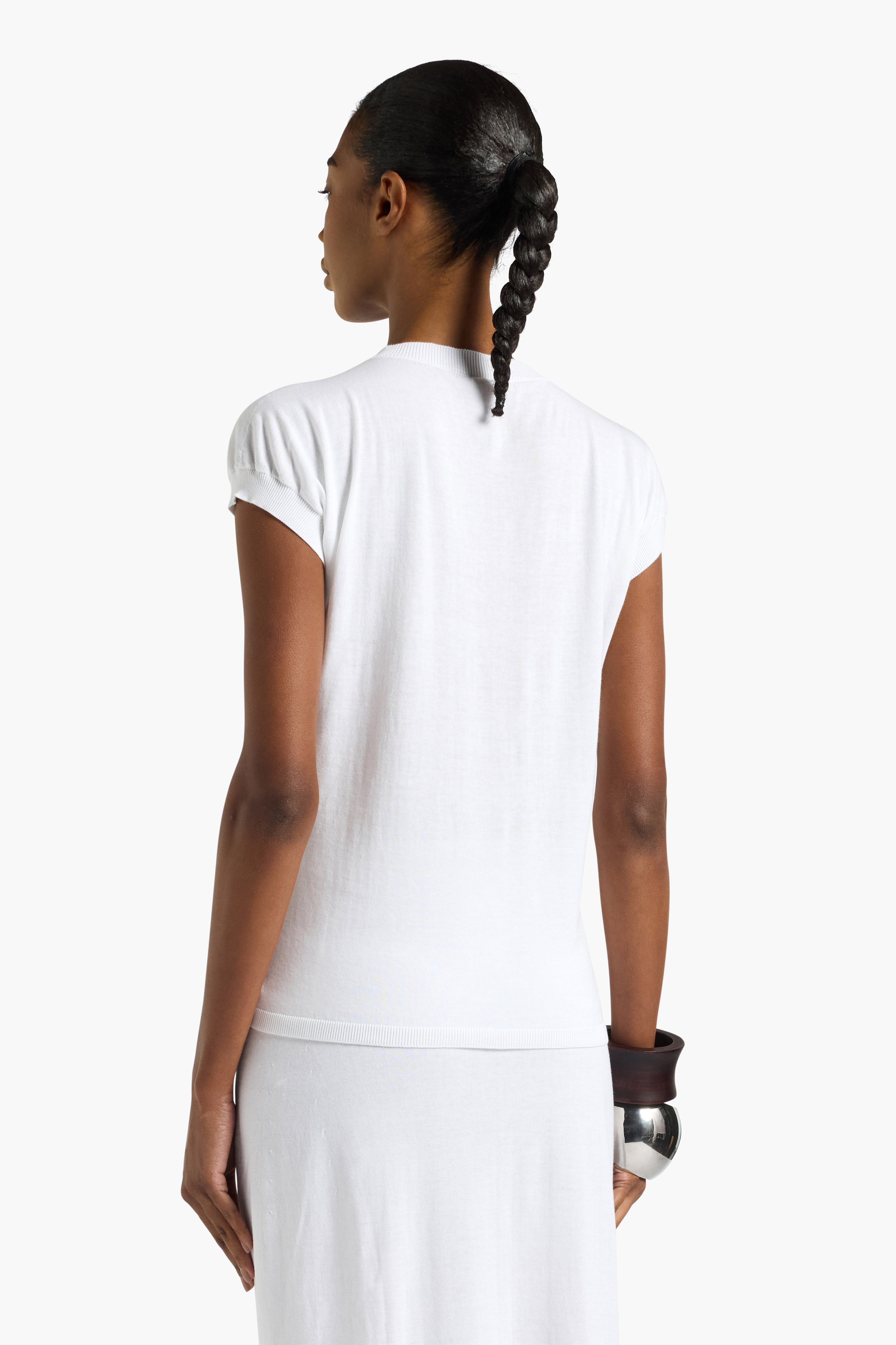 Liviana Conti Esther gilet coton blanc boutons