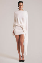 Oh Polly cape robe mini vanille dos ouvert froncée