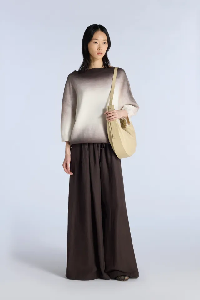 Liviana Conti Tania pull coton tie-dye blanc marron