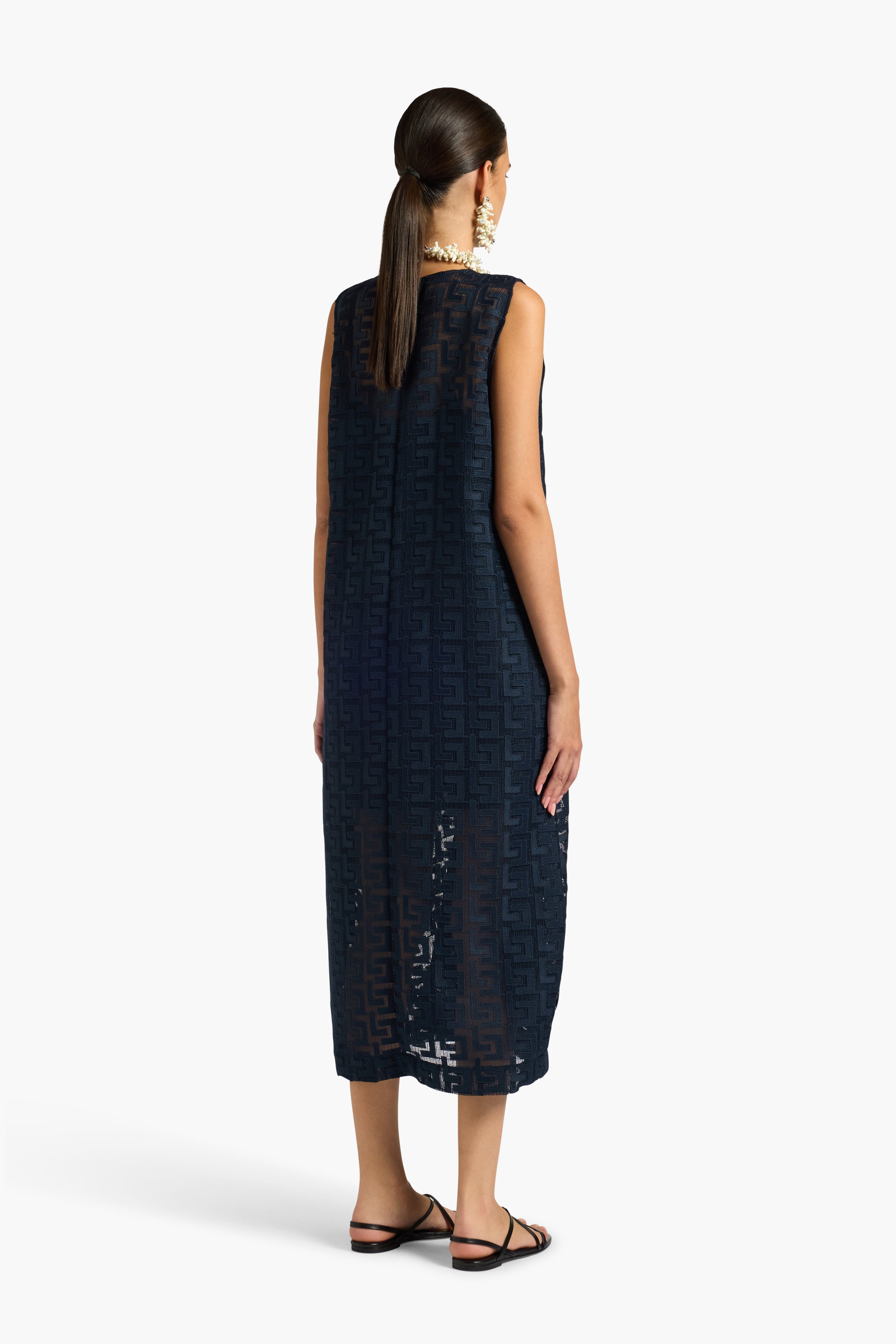 Liviana Conti Beverly robe midi abisso 38 macramé