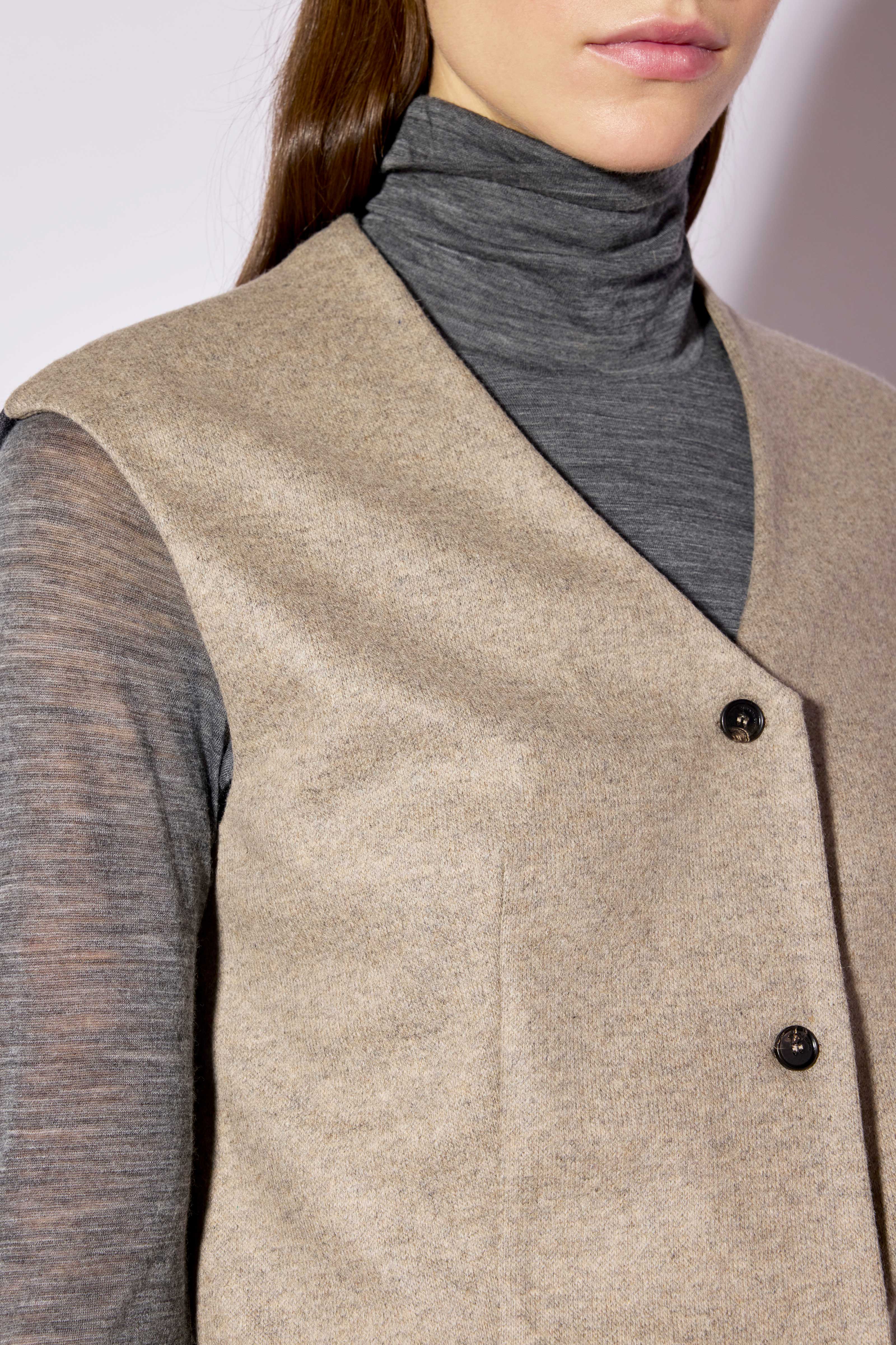 Liviana Conti Gilet Cooper tailleur cachemire marron 42