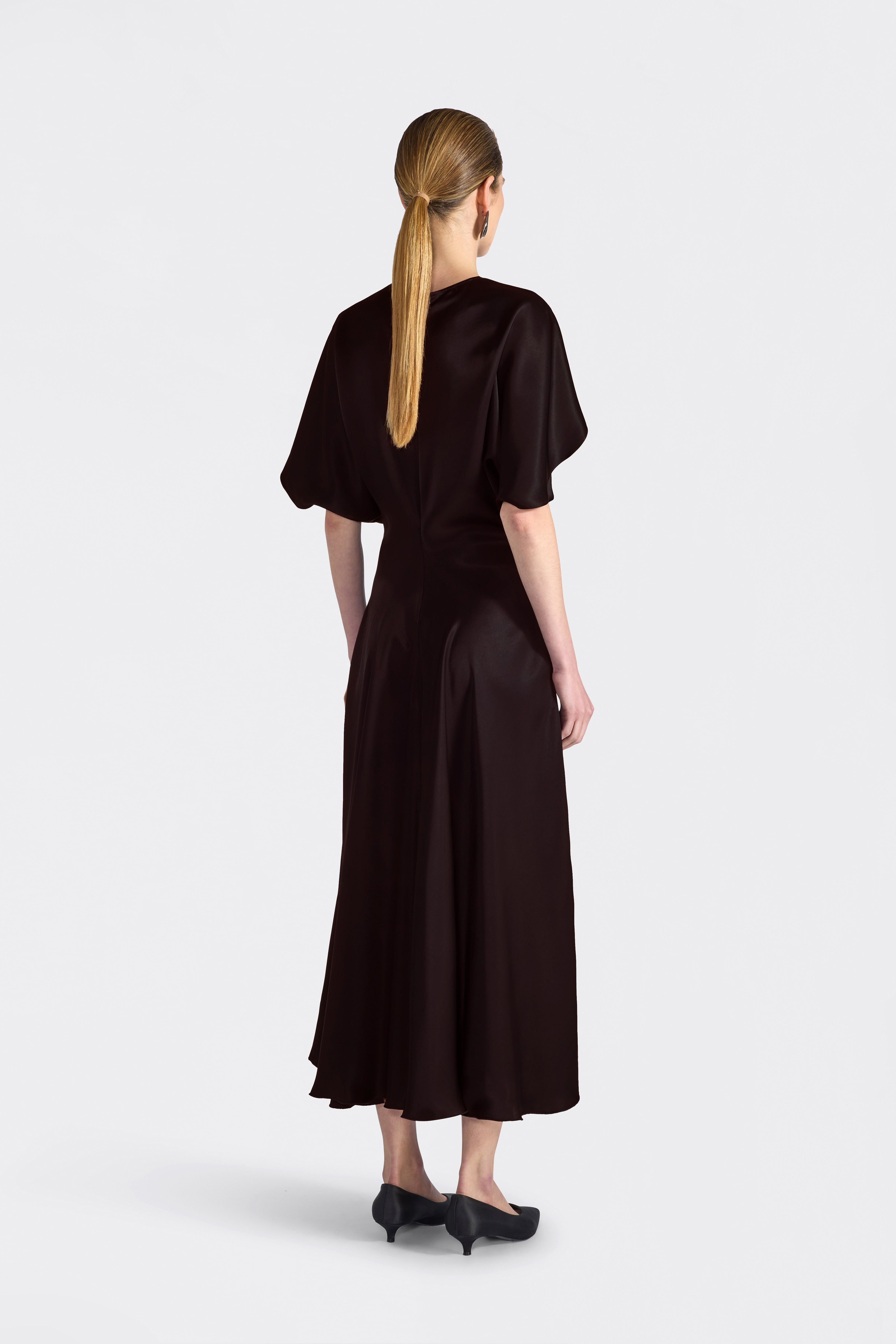 Liviana Conti Demetra robe midi Notte 42 satin fluide