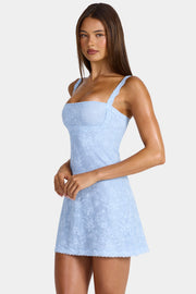 Oh Polly Dresses Mini Robe Annisa Arctic Blue dentelle stretch