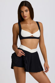 Oh Polly Bo+Tee jupette mini noire plissée sport
