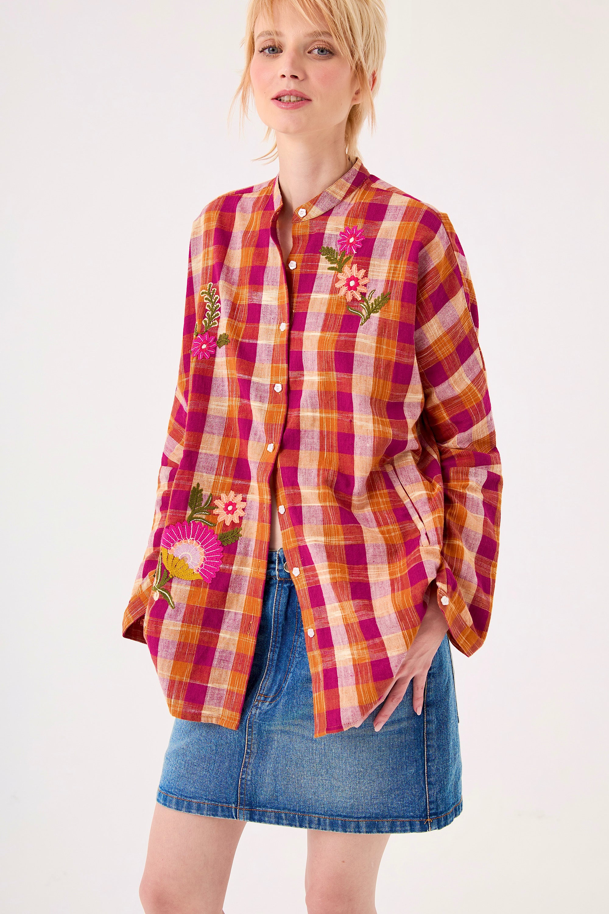 Chicosoleil Alabama chemise longue coton carreaux woody check