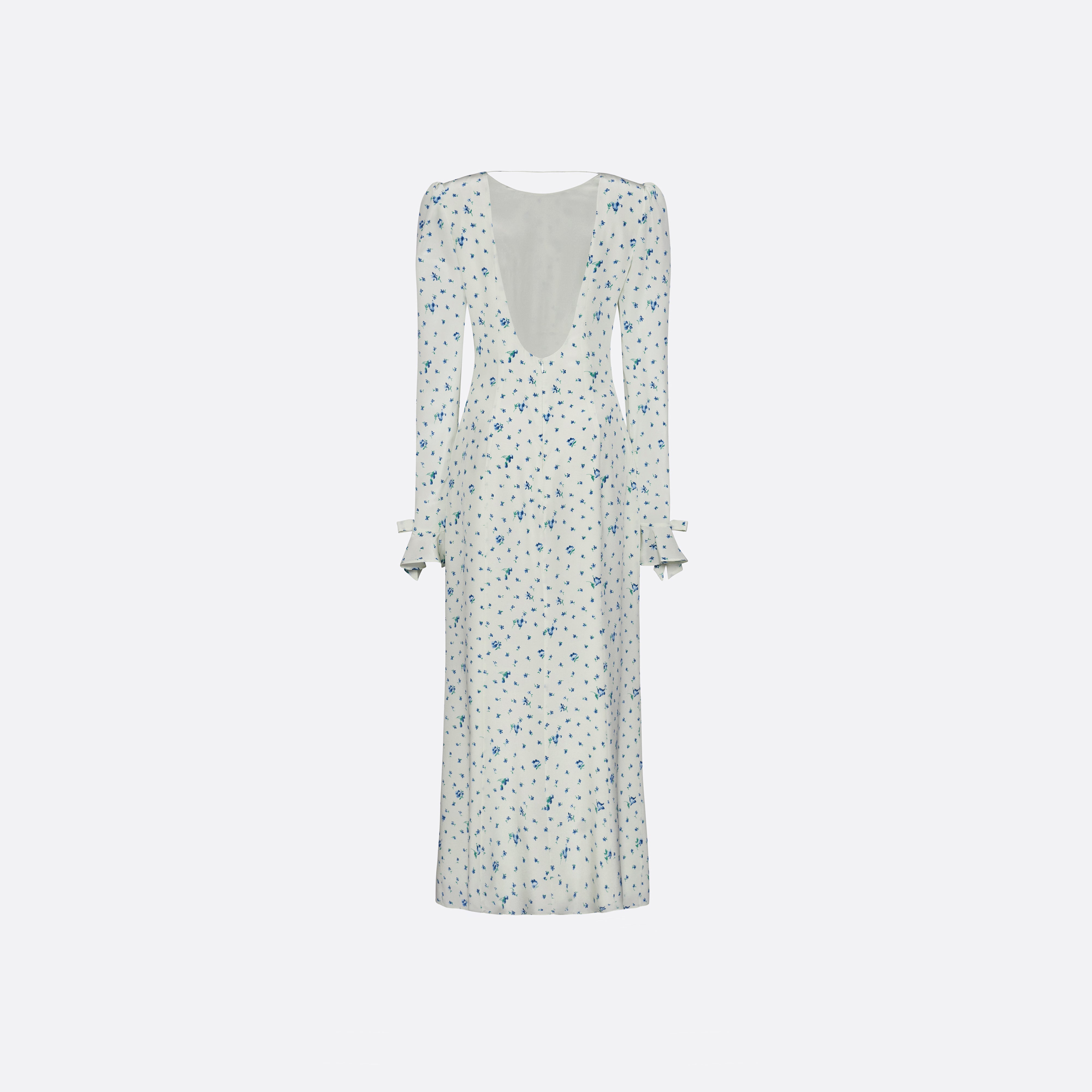 Alessandra Rich Silk Open Back Midi robe soie bleu taille 38