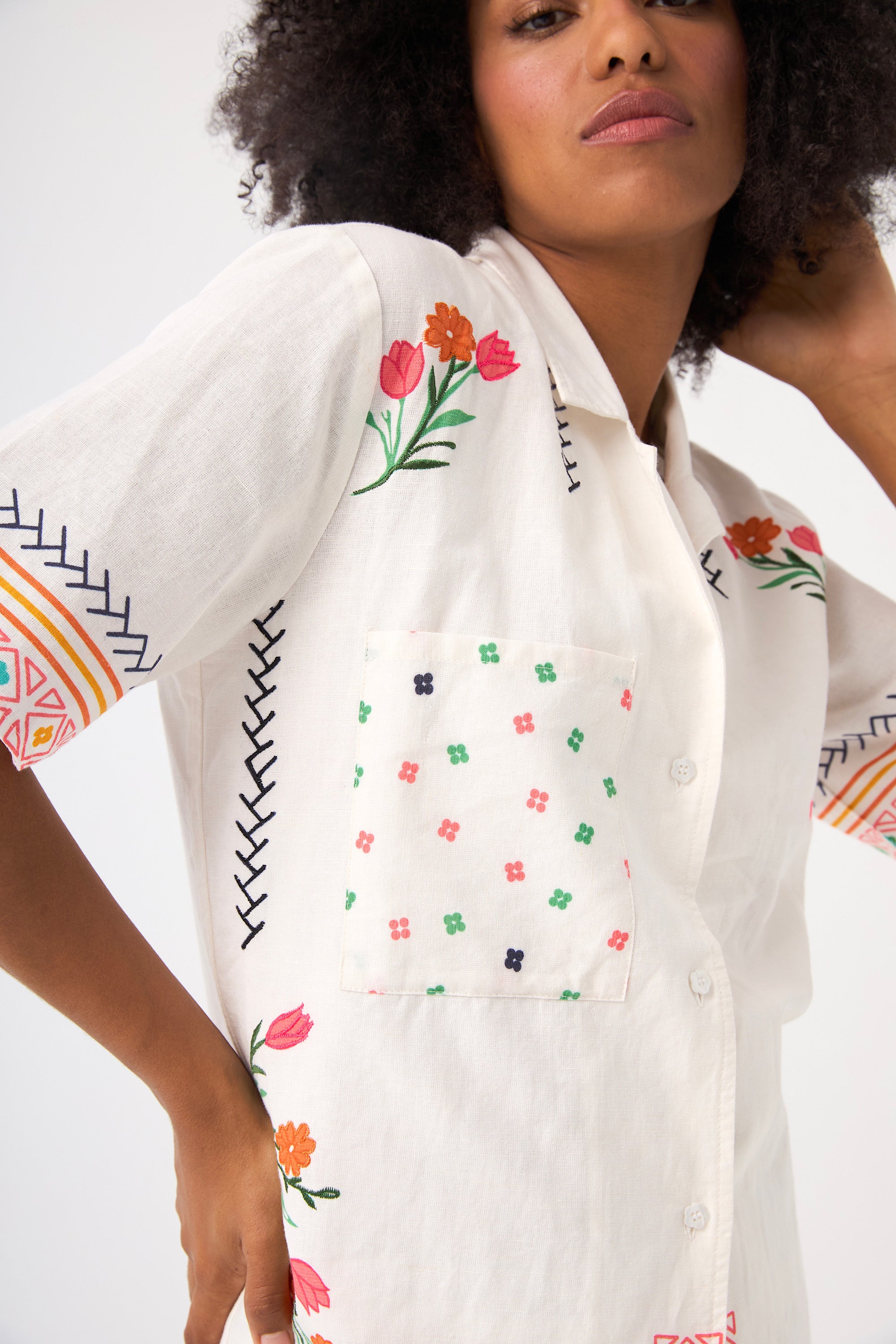 Chicosoleil Pop chemise Off White boyfriend coton