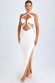 Oh Polly Kalyani robe maxi blanche dos nu fente
