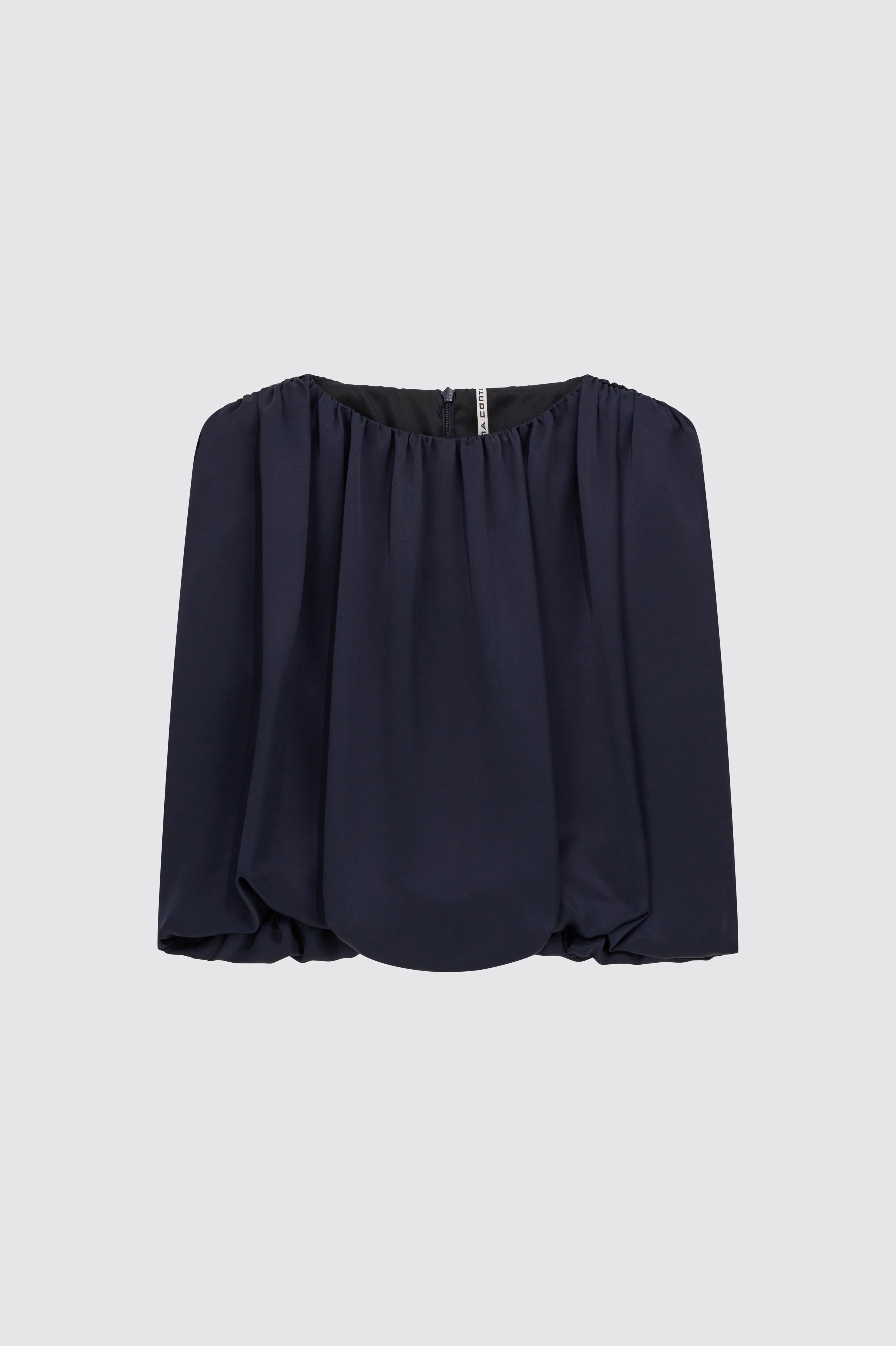 Liviana Conti Ela blouse satin liquide notte 40 drapée