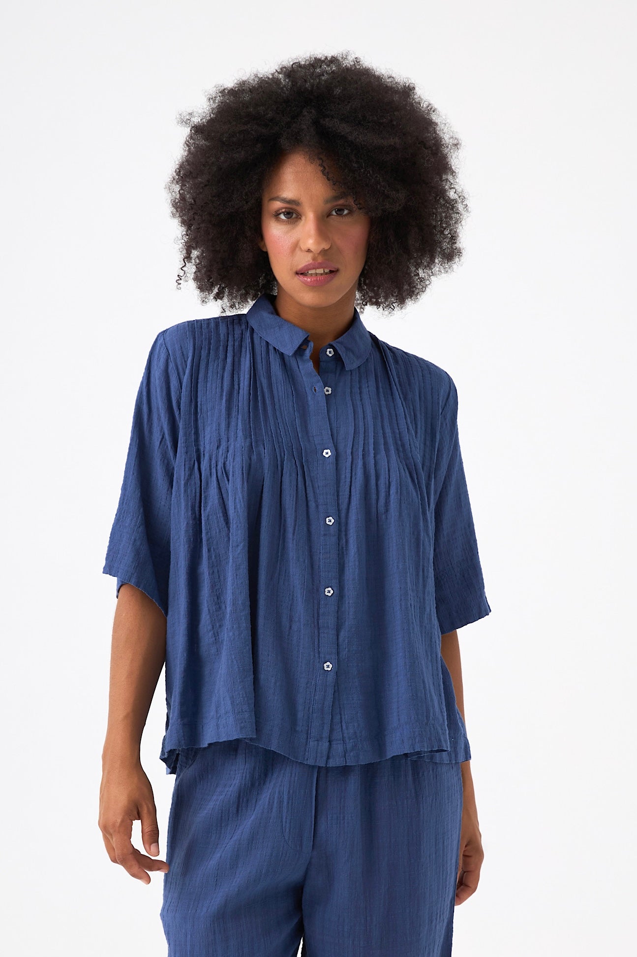 Chicosoleil Rusty blouse chemisier bleue coton viscose