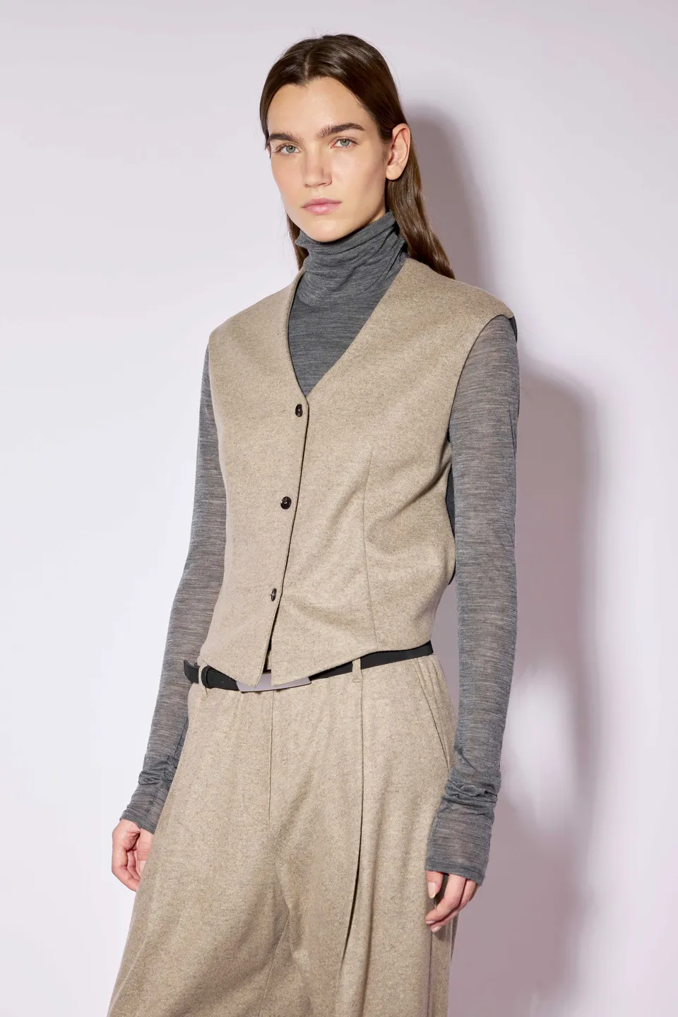 Liviana Conti Gilet Cooper tailleur cachemire marron 42