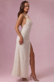 Oh Polly Celinea Robe Maxi Fleurs Perle Fendue