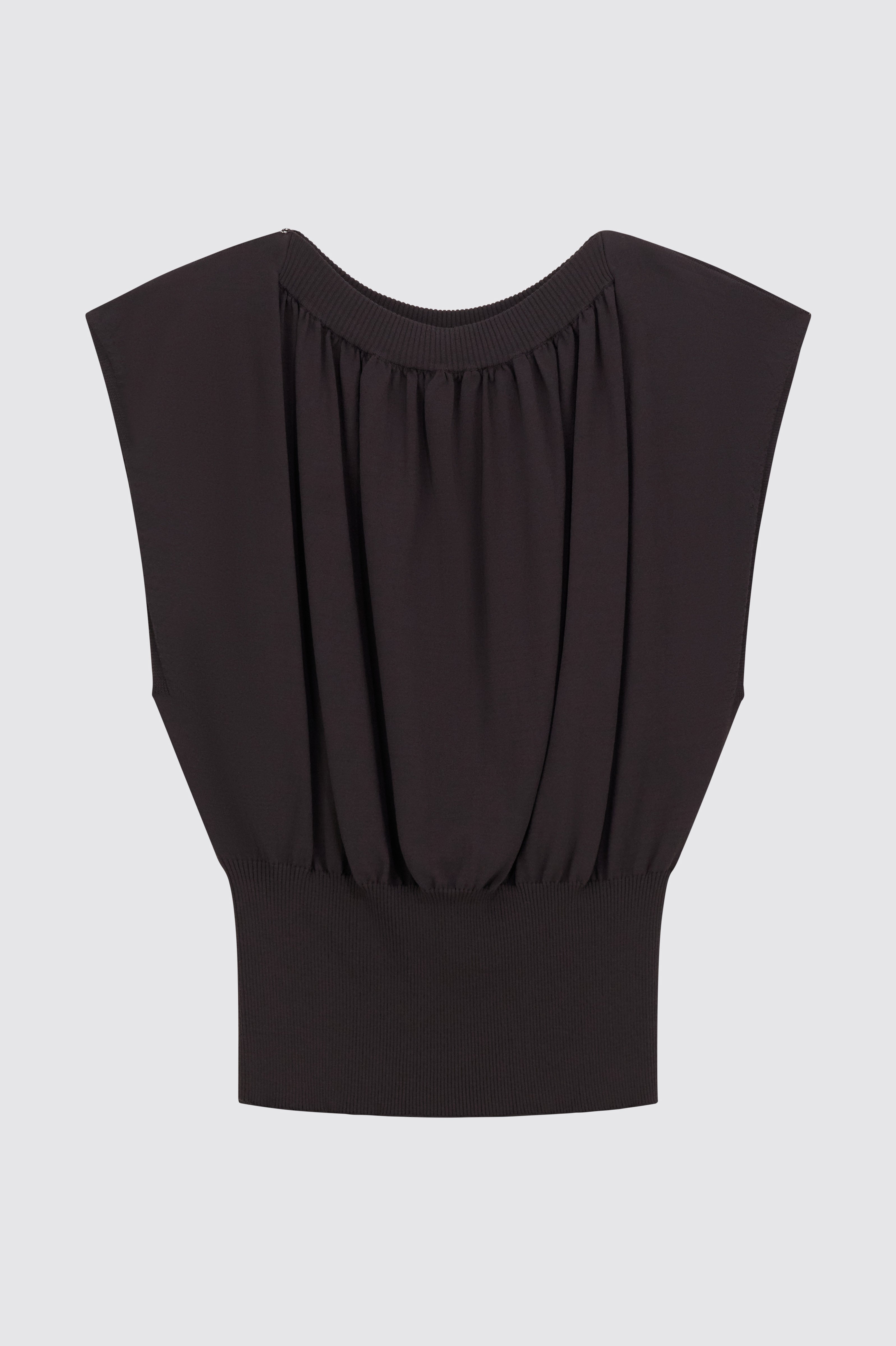 Liviana Conti Marisol Pull Viscose Stretch Ardoise Manches Ailette