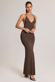 Oh Polly Leire Robe longue marron modal dos nu