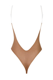 Oh Polly Body Mesh Miel Bretelles Transparentes String 15505
