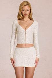 Oh Polly Odelia cardigan dentelle pearl plongeant court