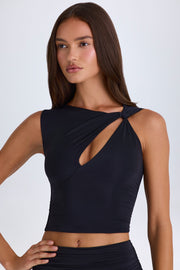 Oh Polly Abilene 10460 débardeur noir asymétrique